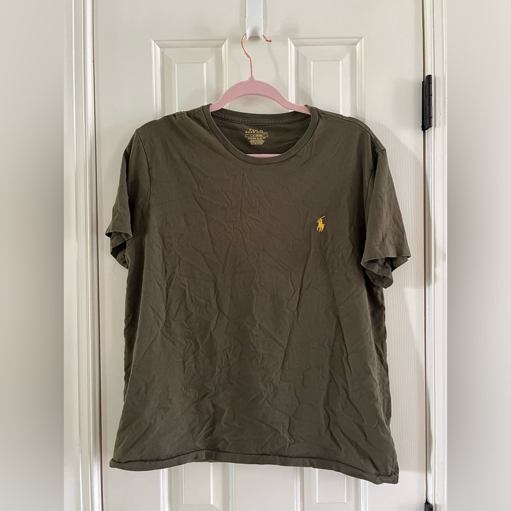 Polo Ralph Lauren Men’s Custom Slim Fit Olive Green T Shirt